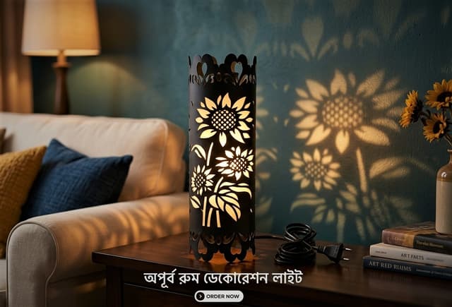 মেটাল ফ্লাওয়ার ওয়াল ল্যাম্প